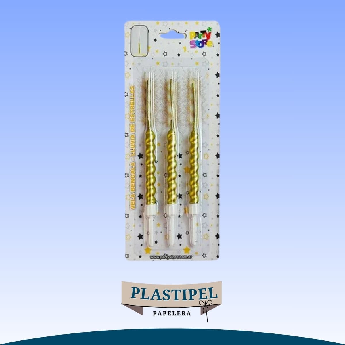 Vela bengala espiral Dorada x3