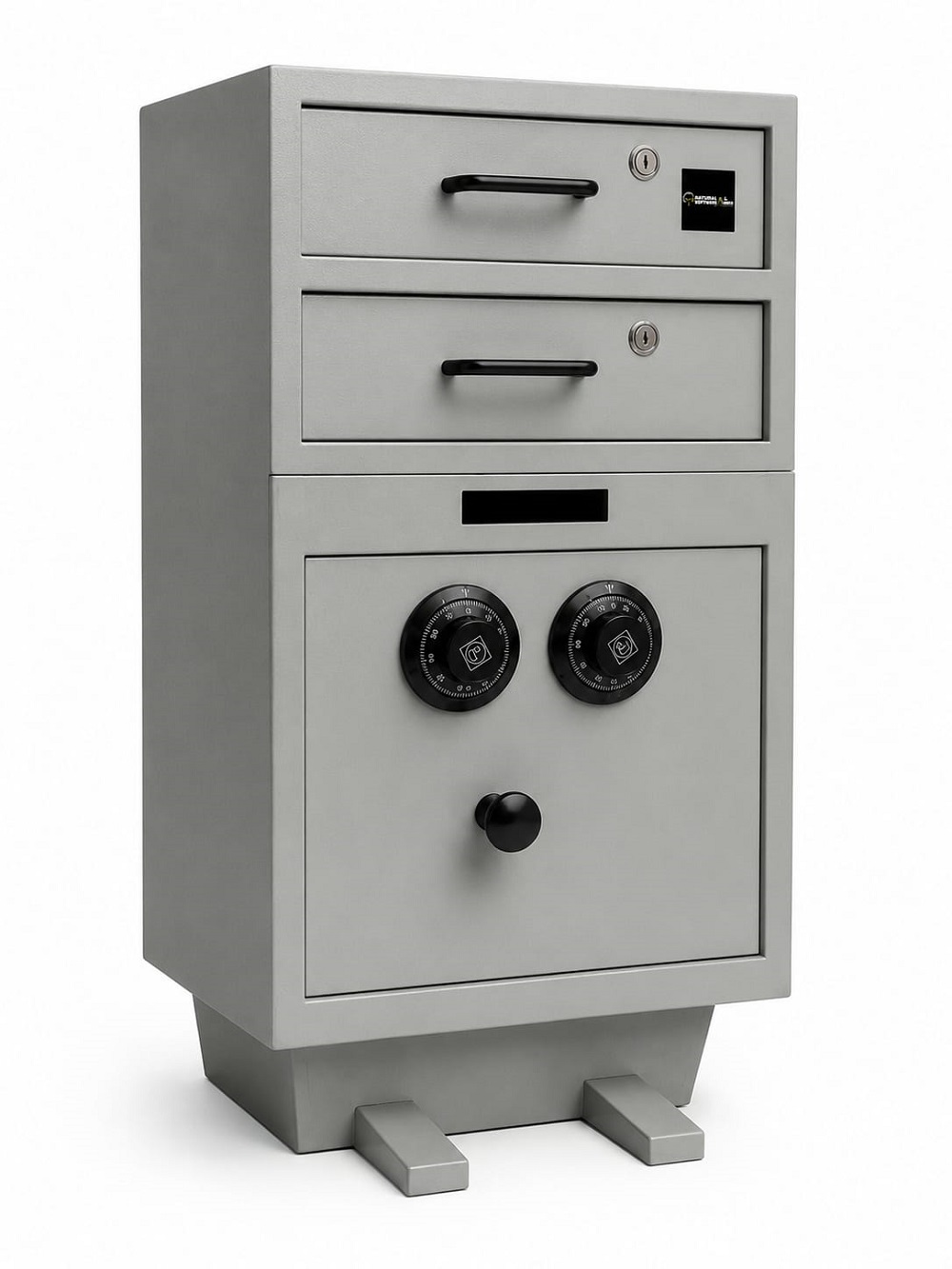 Caja fuerte recaudadora / buzón de seguridad con doble cajón